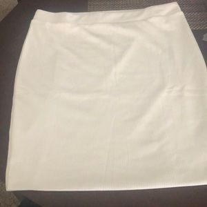 Aurora Ribbed Mini Skirt Off White Large